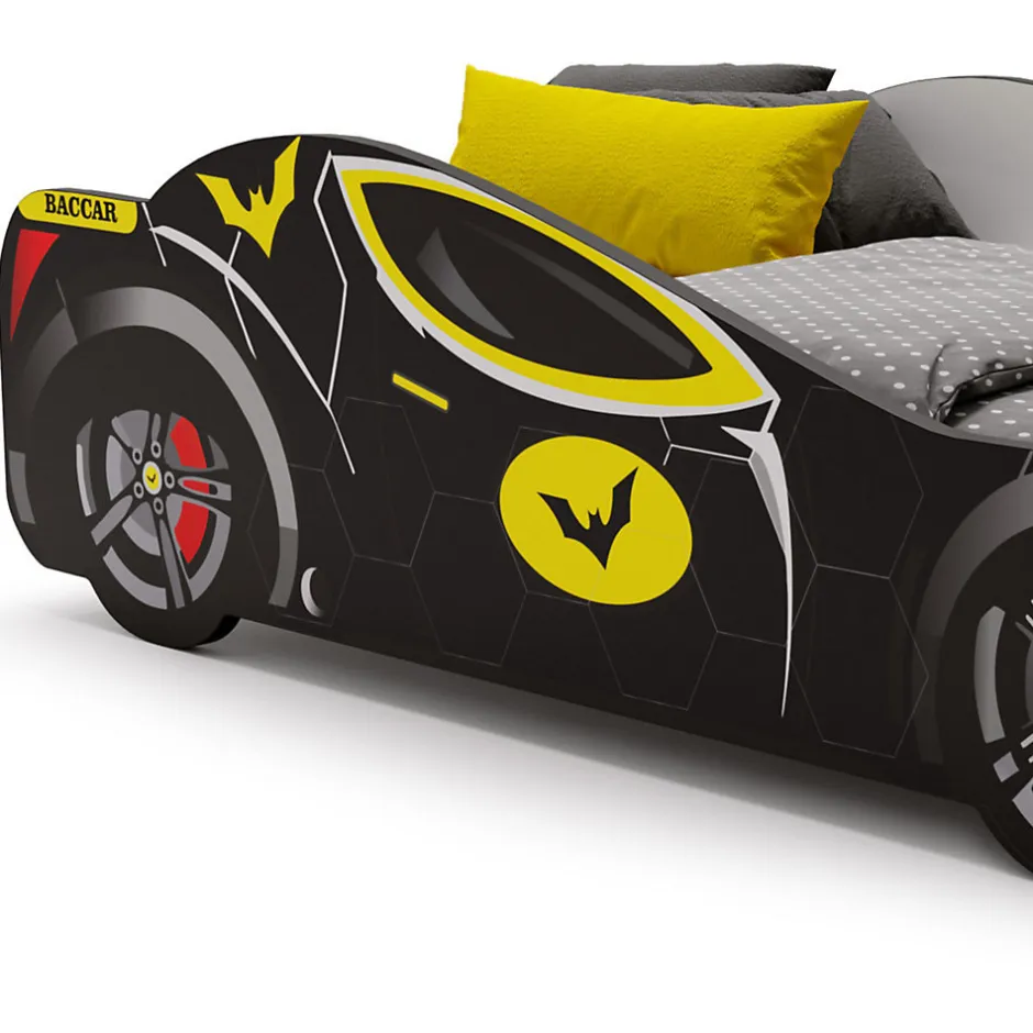Enfant Kobi Lit enfant Batcar noir 140x70 avec matelas