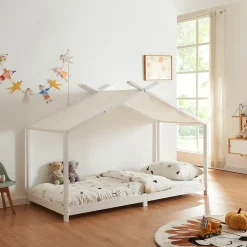 Enfant [En.Casa] Lit enfant Brome bois de pin 90 x 200 cm blanc en.casa