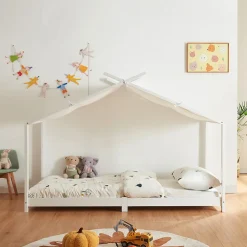Enfant [En.Casa] Lit enfant Brome bois de pin 90 x 200 cm blanc en.casa