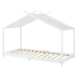 Enfant [En.Casa] Lit enfant Brome bois de pin 90 x 200 cm blanc en.casa