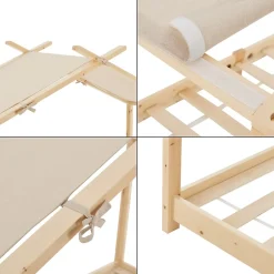 [En.Casa] Lit enfant Brome bois de pin 90 x 200 cm naturel beige en.casa