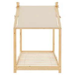 [En.Casa] Lit enfant Brome bois de pin 90 x 200 cm naturel beige en.casa