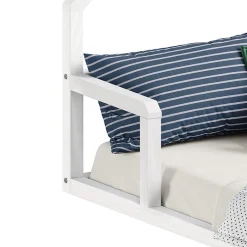 Enfant Idimex Lit enfant ELOA type Montessori, couchage 90x200 cm, en pin massif lasuré blanc