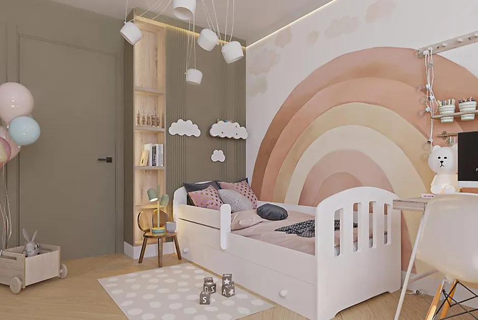 Kobi Lit enfant Felix 160x80 avec tiroir blanc Clearance