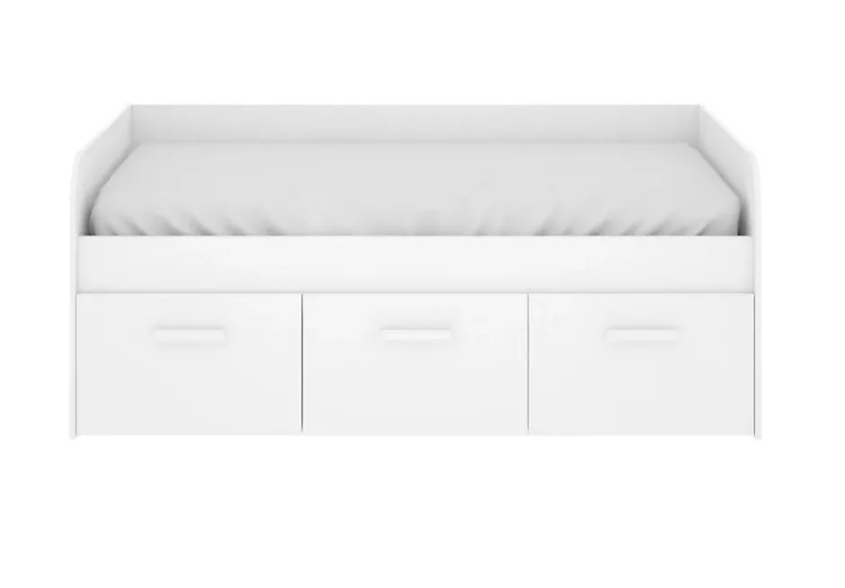 Pegane Lit enfant gigogne 90 x 190 cm en mélamine coloris blanc avec 3 tiroirs - Longueur 194.3 x Profondeur 97 x Hauteur 60 cm Outlet
