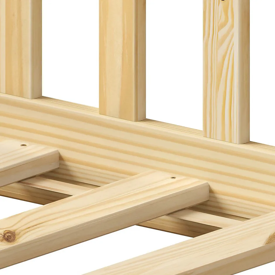 Idimex Lit enfant GUSTAVO avec sommier type Montessori 90x190 cm en bois massif - Naturel