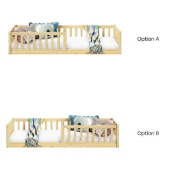 Idimex Lit enfant GUSTAVO type Montessori, couchage 90x200 cm, en pin massif naturel New