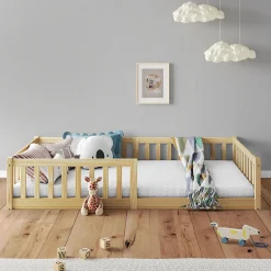 Enfant Idimex Lit enfant GUSTAVO type Montessori, couchage 90x190 cm, en pin massif naturel