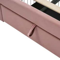 Blackcolors Lit enfant LED 90X200cm Tiroirs Contrôle par application mobile Rose Hot