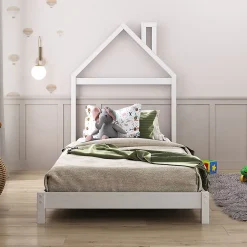 Idimex Lit enfant LIZ 90 x 190 cm en pin massif - Blanc