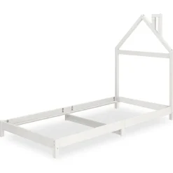 Idimex Lit enfant LIZ 90 x 190 cm en pin massif - Blanc