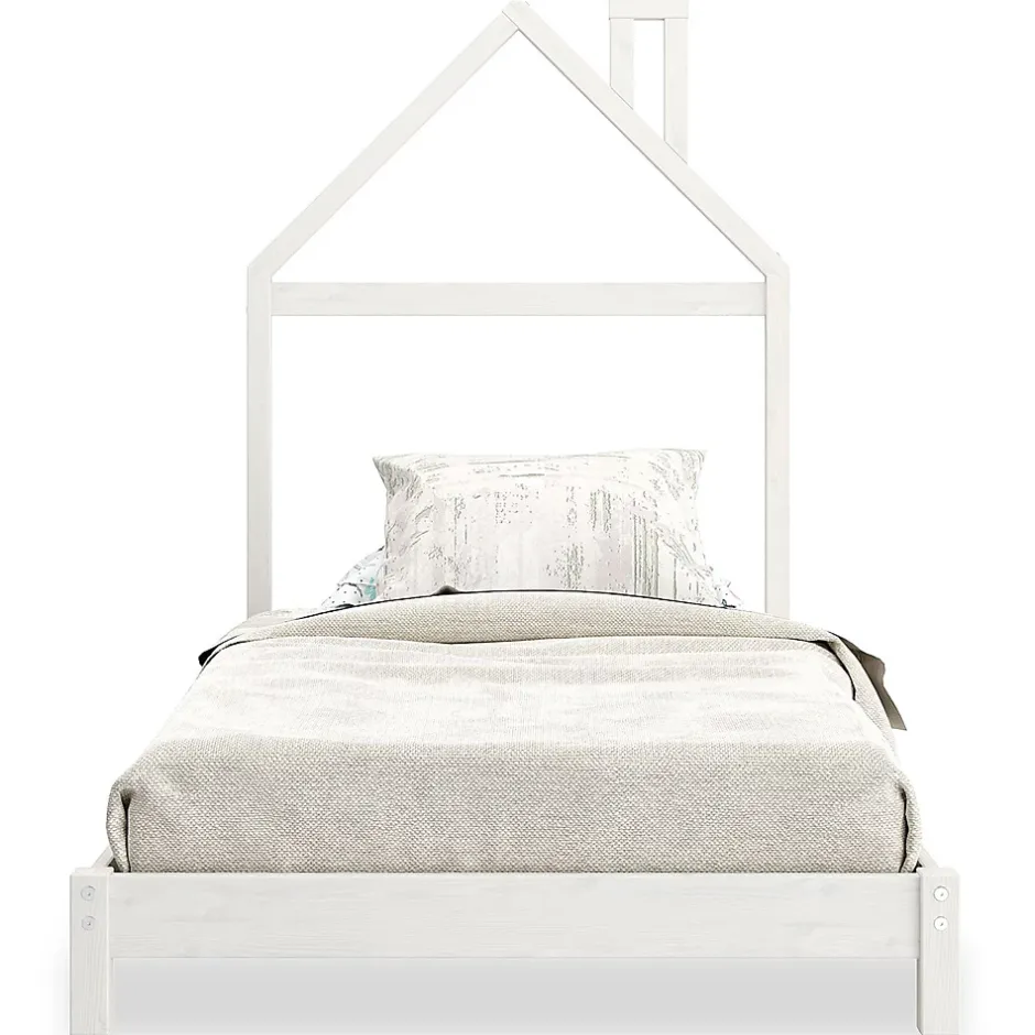Idimex Lit enfant LIZ 90 x 200 cm en pin massif - Blanc Clearance