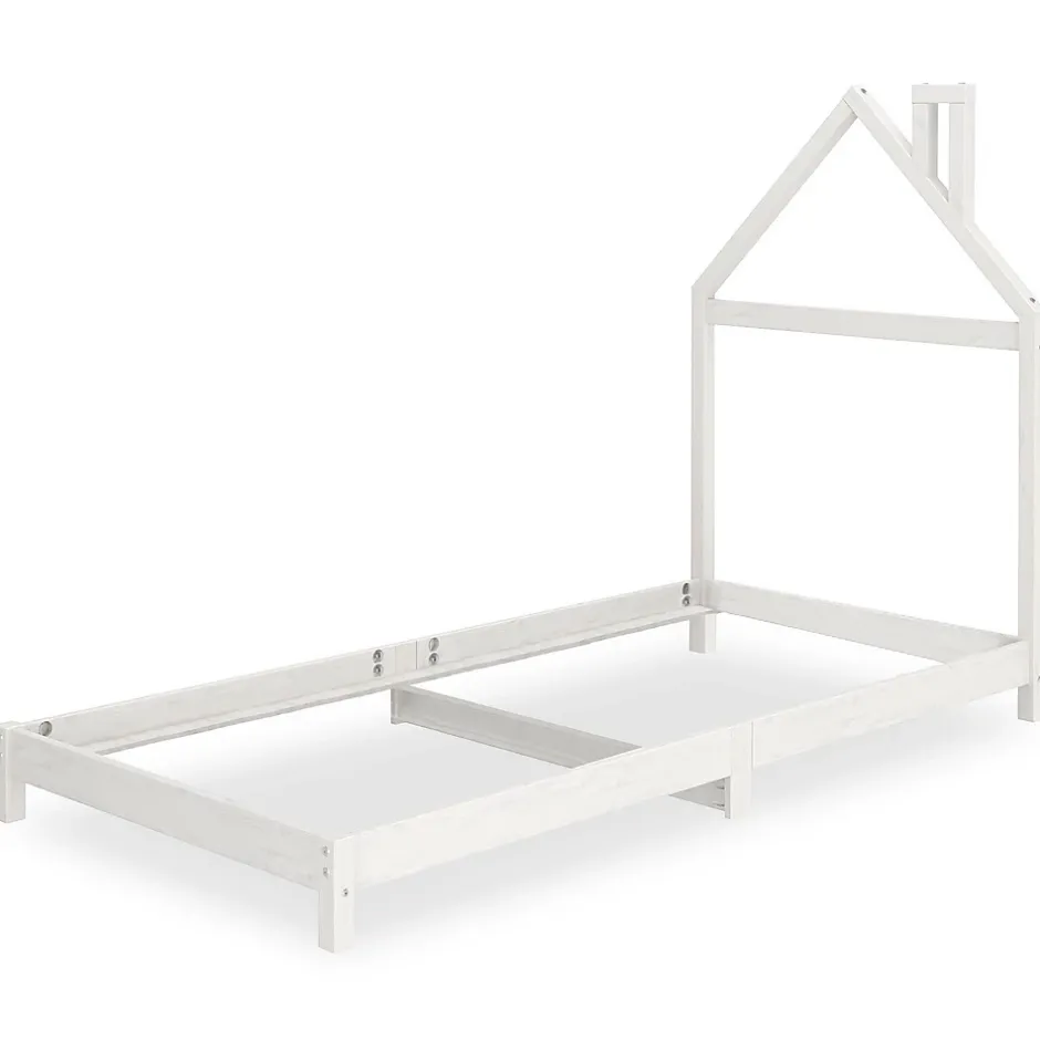 Idimex Lit enfant LIZ 90 x 200 cm en pin massif - Blanc Clearance