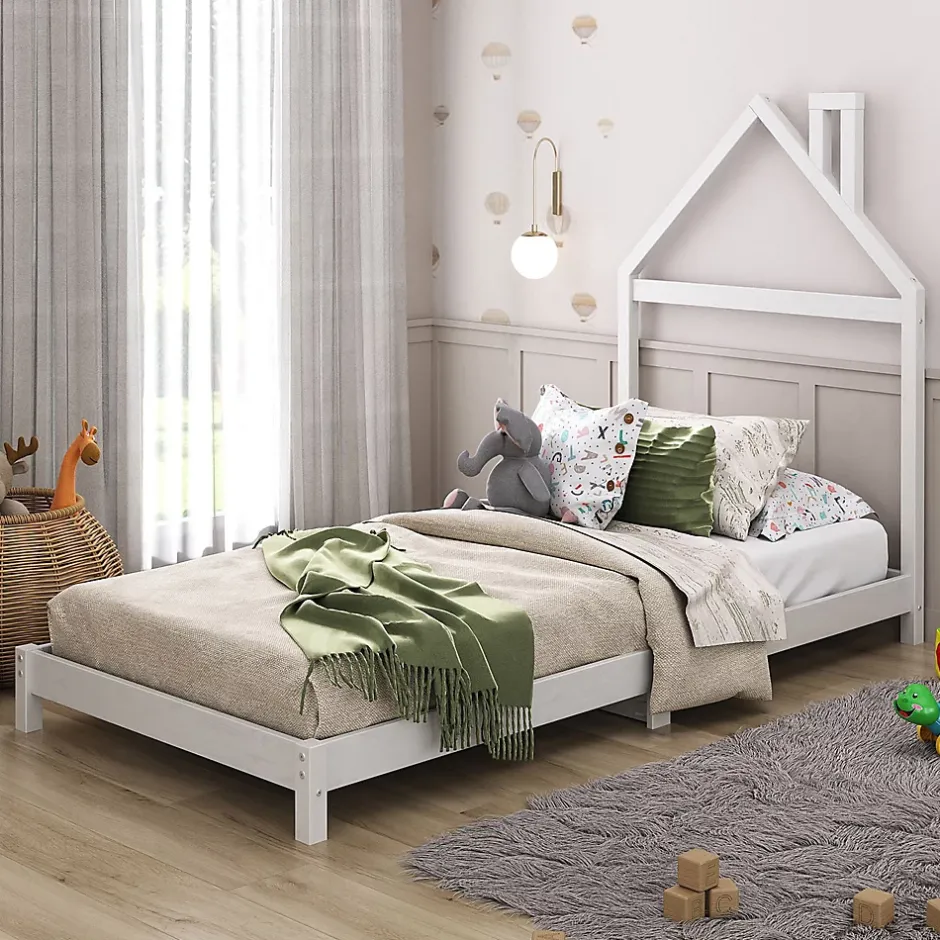 Idimex Lit enfant LIZ 90 x 200 cm en pin massif - Blanc Clearance