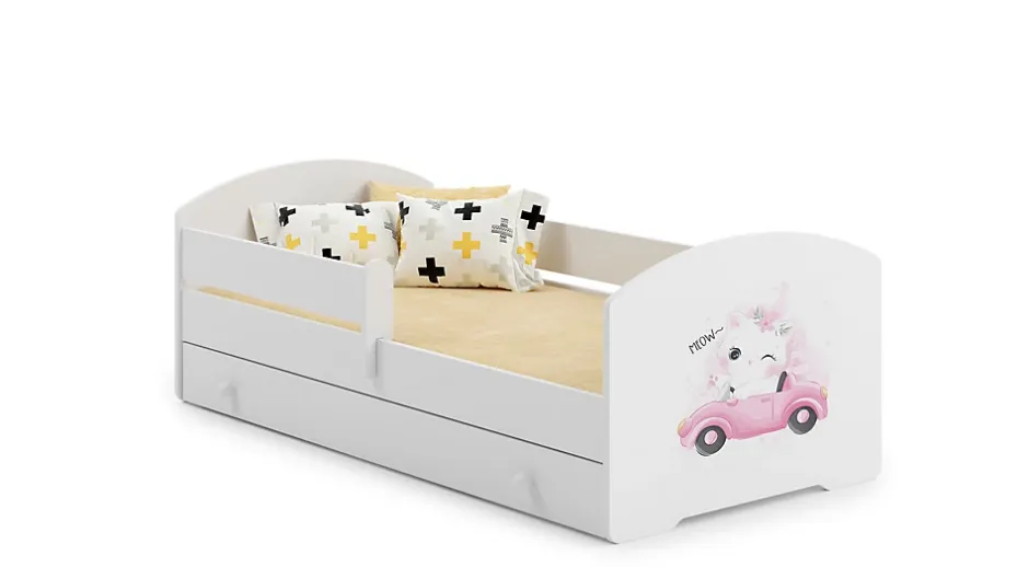 Kobi Lit enfant LUK avec tiroir et barreau 160x80 Cat Online