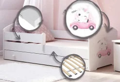 Kobi Lit enfant LUK avec tiroir et barreau 160x80 Cat Online