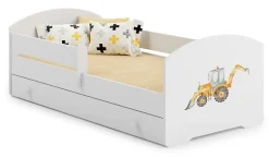 Kobi Lit enfant LUK avec tiroir et barreau 140x70 Yellow excavator Online