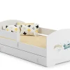 Kobi Lit enfant LUK avec tiroir et barreau 160x80 Airplane