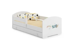 Kobi Lit enfant LUK avec tiroir et barreau 160x80 Airplane