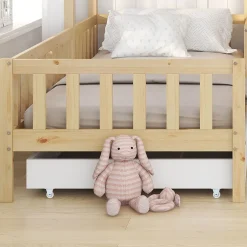 Enfant Blackcolors Lit Enfant Maison Bois Tiroirs Étages Naturel