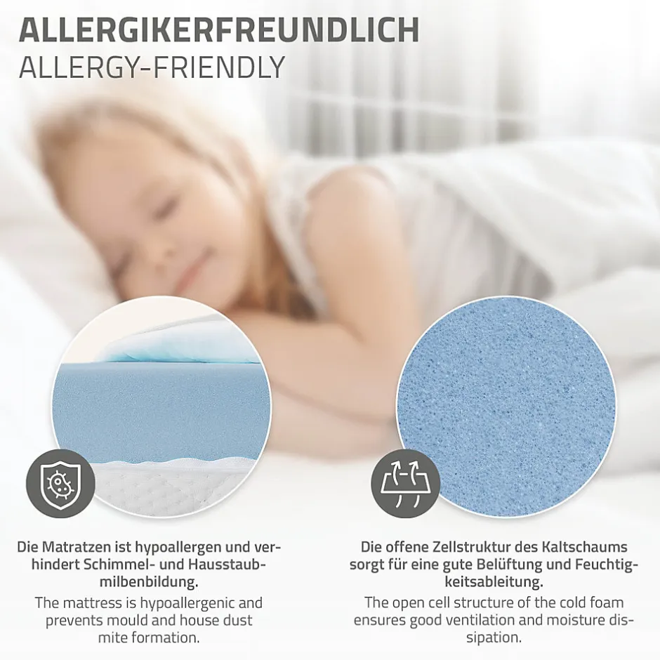 Enfant Ml-Design Lit enfant 80x160cm avec matelas H10cm blanc en bois but de foot et sommier à lattes