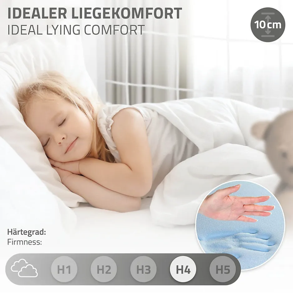 Enfant Ml-Design Lit enfant 80x160cm avec matelas H10cm blanc en bois but de foot et sommier à lattes