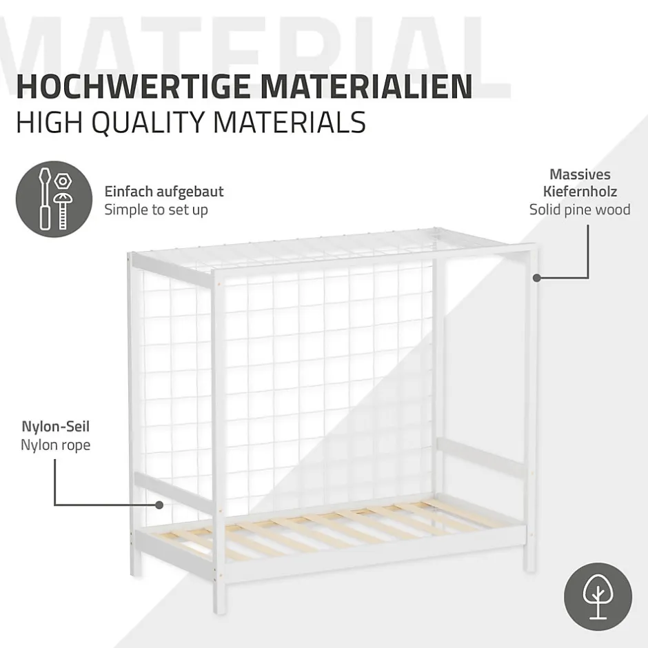 Enfant Ml-Design Lit enfant 80x160cm avec matelas H10cm blanc en bois but de foot et sommier à lattes