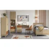 Meublorama Lit enfant NOKI 100x200 cm chene clair et moka Style scandinave sans sommier Discount