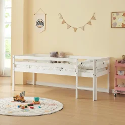 Enfant [En.Casa] Lit enfant Siikalatva bois de pin 90 x 200 cm blanc en.casa