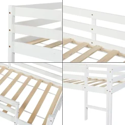Enfant [En.Casa] Lit enfant Siikalatva bois de pin 90 x 200 cm blanc en.casa
