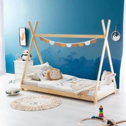 Enfant Idimex Lit enfant tipi ELIN, 90 x 190 cm en pin massif vernis naturel