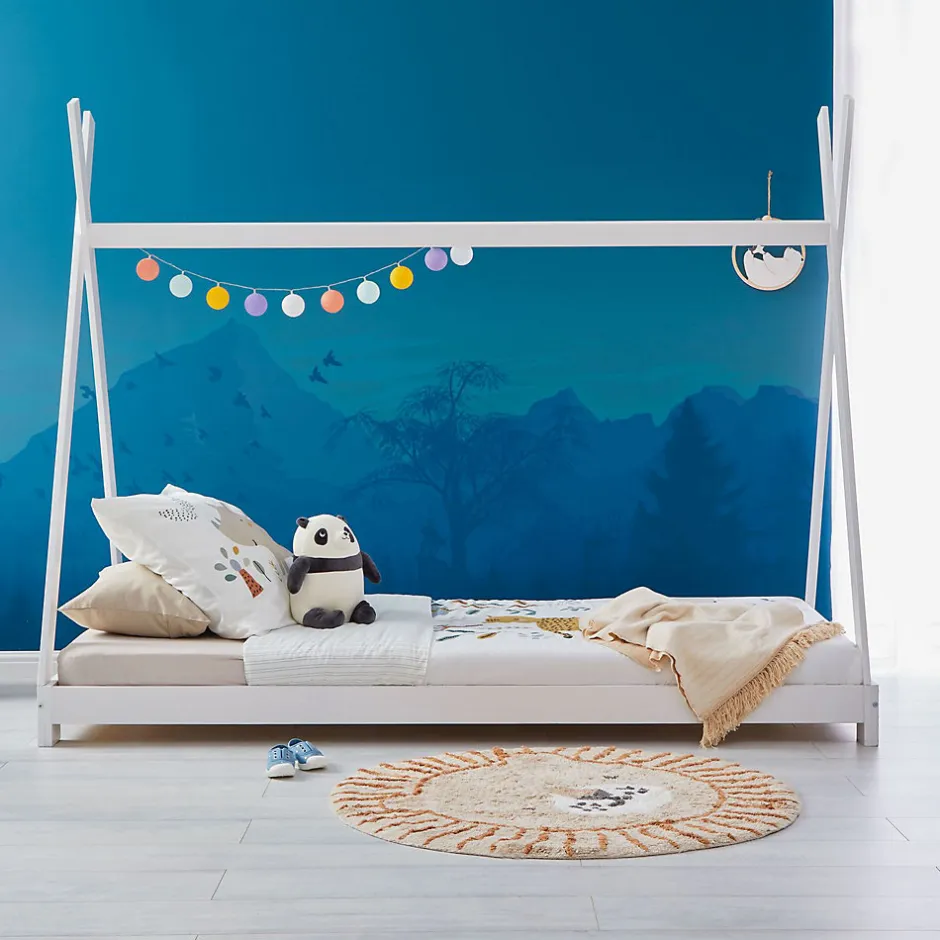 Enfant Idimex Lit enfant tipi ELIN, 90 x 190 cm en pin massif lasuré blanc