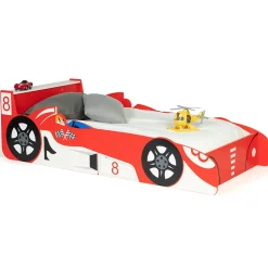 IDMarket Lit enfant voiture formule 1 TEDDI 70 x 140 CM rouge Discount