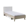 Meublorama Lit enfant 90x200 avec tiroir de rangement MALMO Coloris chene clair et blanc Online