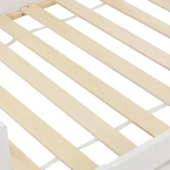 Enfant Okwish Lit Enfant 90x200 cm - Lit Simple Design Cheminée pour Petit Espace - Sans Matelas - Bois de Pin Blanc
