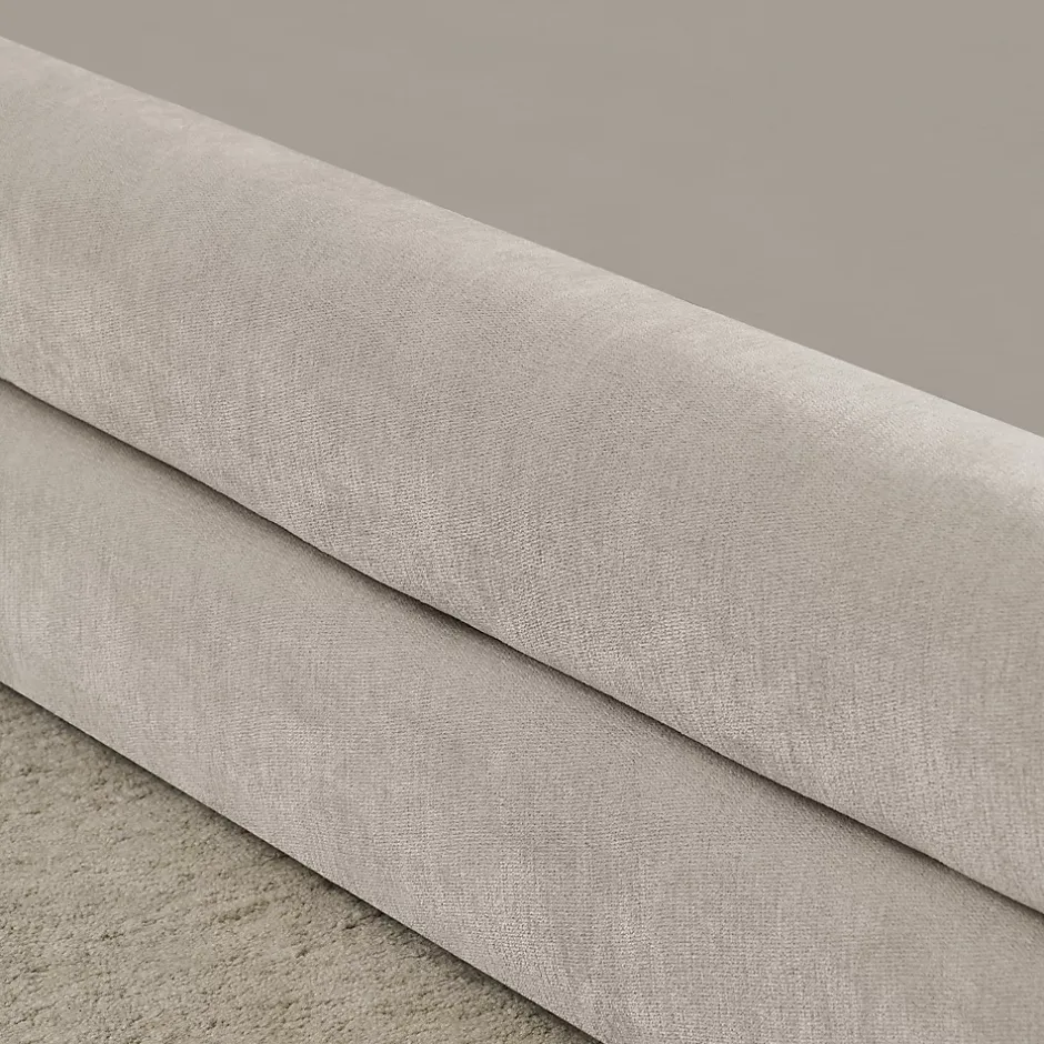 Blackcolors Lit enfant 90x200 cm, chenille, dossier confortable - beige Clearance