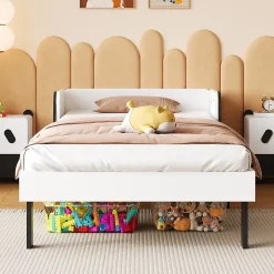 Fortuna lai Lit Enfant 90x200 Cm,joli Cadre De Lit En Forme De Chiot Avec Sommier à Lattes,lattes En Bois,blanc Best