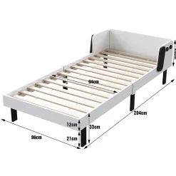 Fortuna lai Lit Enfant 90x200 Cm,joli Cadre De Lit En Forme De Chiot Avec Sommier à Lattes,lattes En Bois,blanc Best