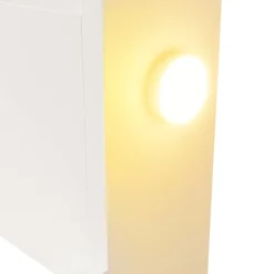 ModernLuxe Lit enfant 90x200cm - avec bibliothèque amovible - tête de lit avec étagère - avec veilleuse - Blanc (sans matelas) Hot