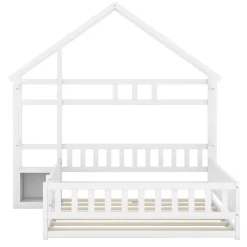 Generique Lit enfant 140x200cm avec garde-corps, Blanc