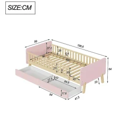 Blackcolors Lit Enfant 90X190Cm Bois Rose Clearance