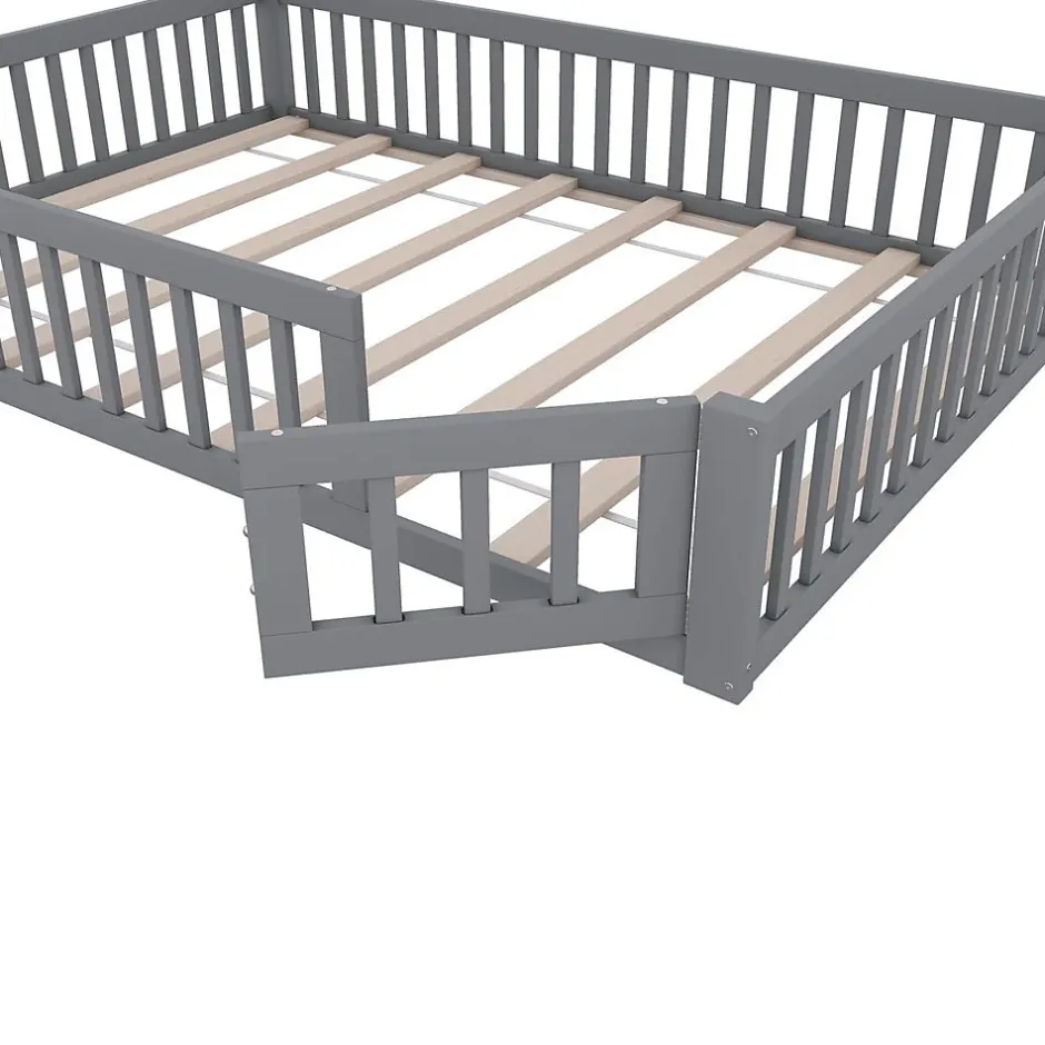 Blackcolors Lit Enfant 140X200Cm Cheminée Pin Gris New
