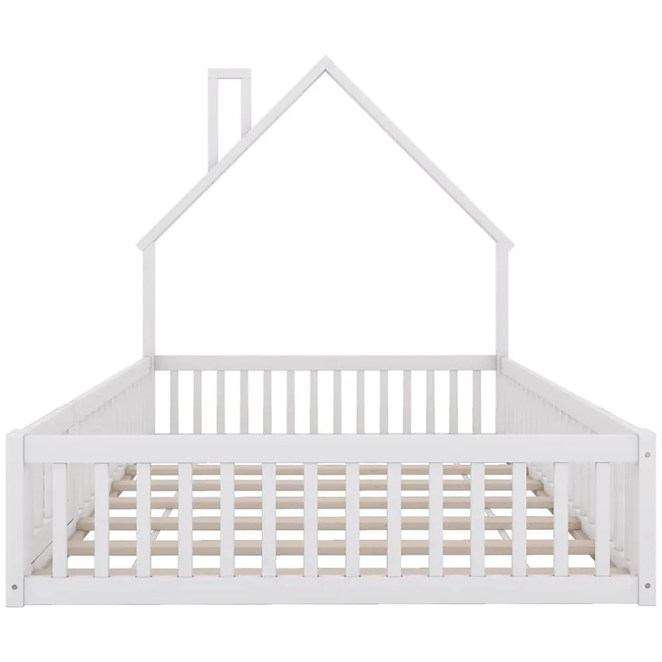 Blackcolors Lit Enfant 140X200Cm Cheminée Pin Blanc Discount