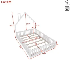 Blackcolors Lit Enfant 140X200Cm Cheminée Pin Blanc Discount