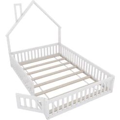 Blackcolors Lit Enfant 140X200Cm Cheminée Pin Blanc Discount