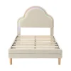 Blackcolors Lit Enfant 90x200cm LED Multicolore Velours Beige