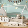 Fortuna lai Lit Enfant 90x200cm, Maison avec Rampe, Blanc Online