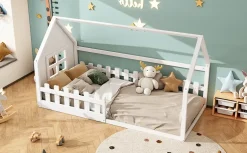 Fortuna lai Lit Enfant 90x200cm, Maison avec Rampe, Blanc Online