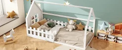 Fortuna lai Lit Enfant 90x200cm, Maison avec Rampe, Blanc Online