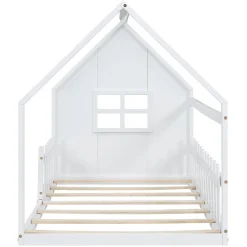 Fortuna lai Lit Enfant 90x200cm, Maison avec Rampe, Blanc Online